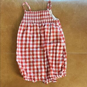 Chelsea & Violet Red and White Checkered Kids Romper